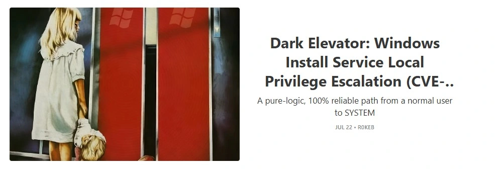 Screenshot of the calif.io Dark Elevator blog post