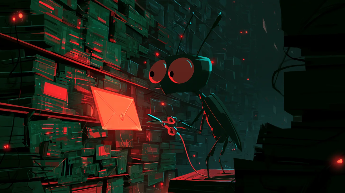 A bug cutting wires